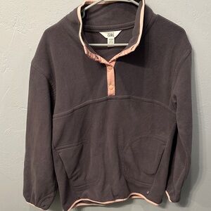 Athleta Women's Charcoal and Pink Cowl Neck Sweater